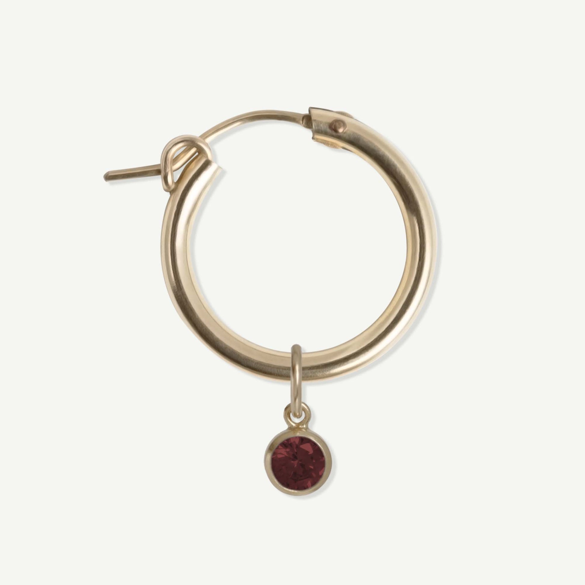 LucyKitty Gold Filled Removable Charms Rose Hoop Earrings