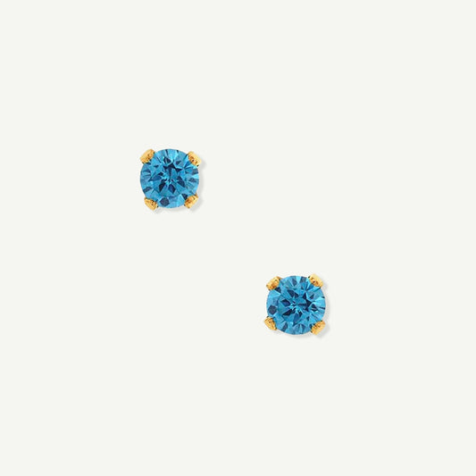 LucyKitty Gold Filled Iris Birthstone Studs December Tanzanite