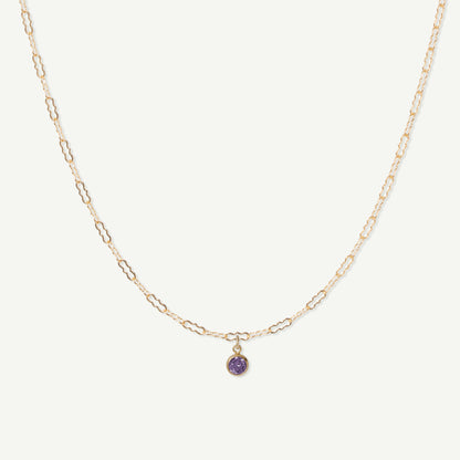 LucyKitty Gold Filled Fayette Birthstone Necklace in June Alexandrite