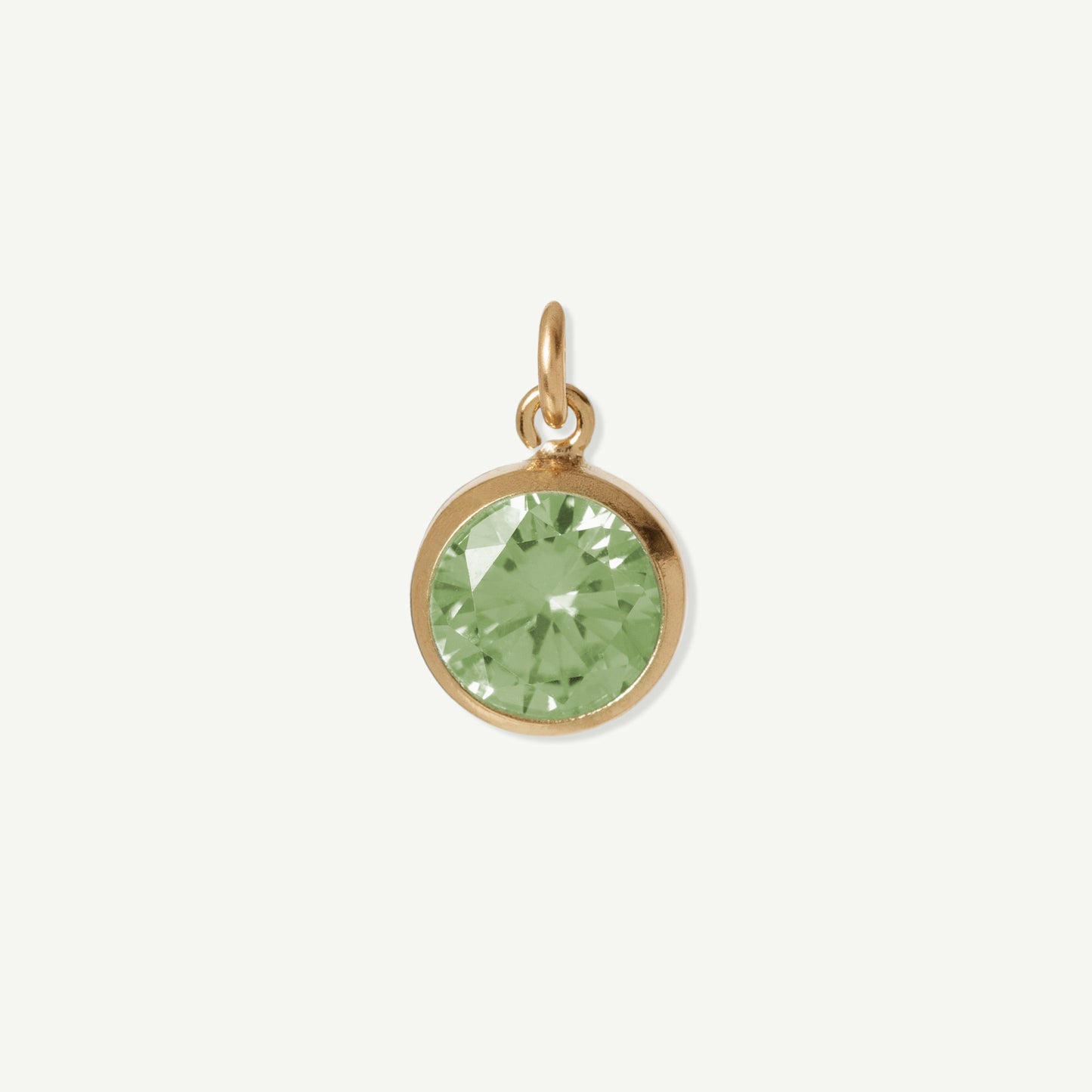 Gold Filled Iris Large Charm in Light Green Peridot August birthstone