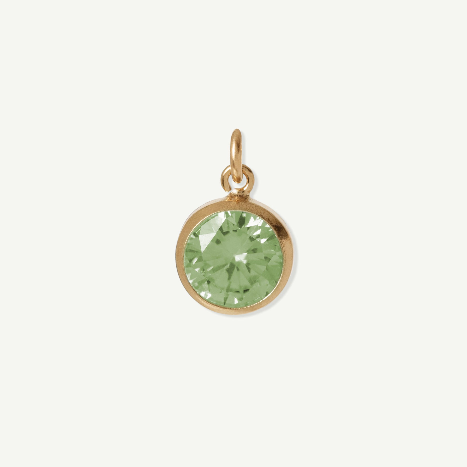 Gold Filled Iris Large Charm in Light Green Peridot August birthstone