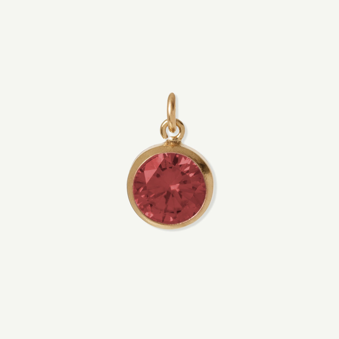 Gold Filled Iris Large Charm in Red Ruby July birthstone