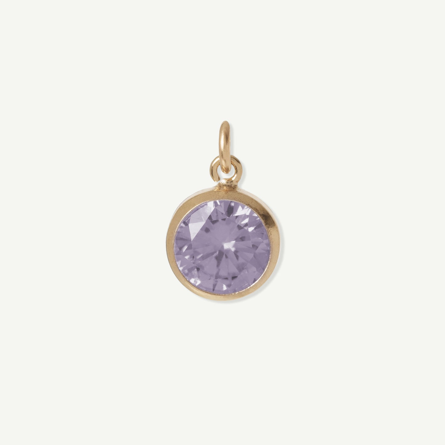 Gold Filled Iris Large Charm in Light Purple Alexandrite June birthstone