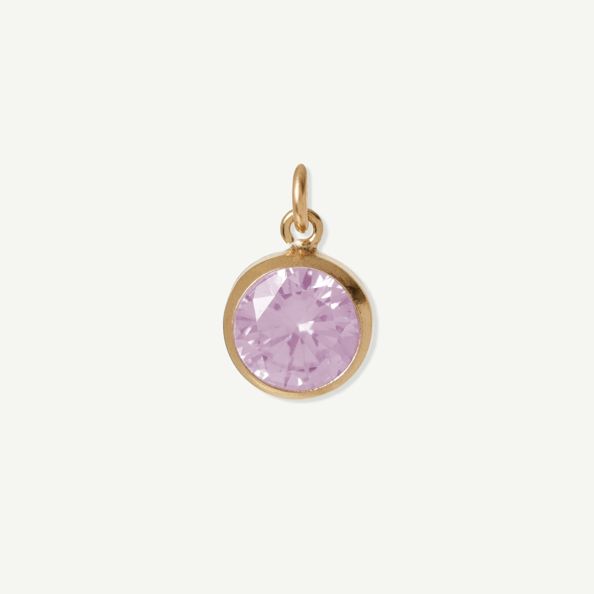 Gold Filled Iris Large Charm in Light Pink Tourmaline October birthstone