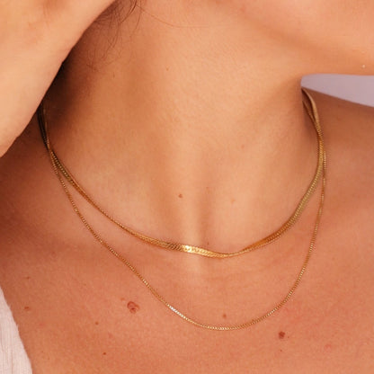 LucyKitty Gold Filled Mira Necklace and Classic Box Chain