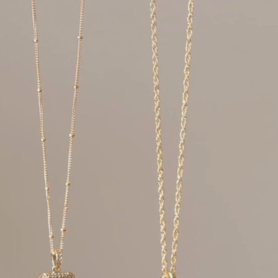 LucyKitty Gold Filled Carta Pendant Necklaces