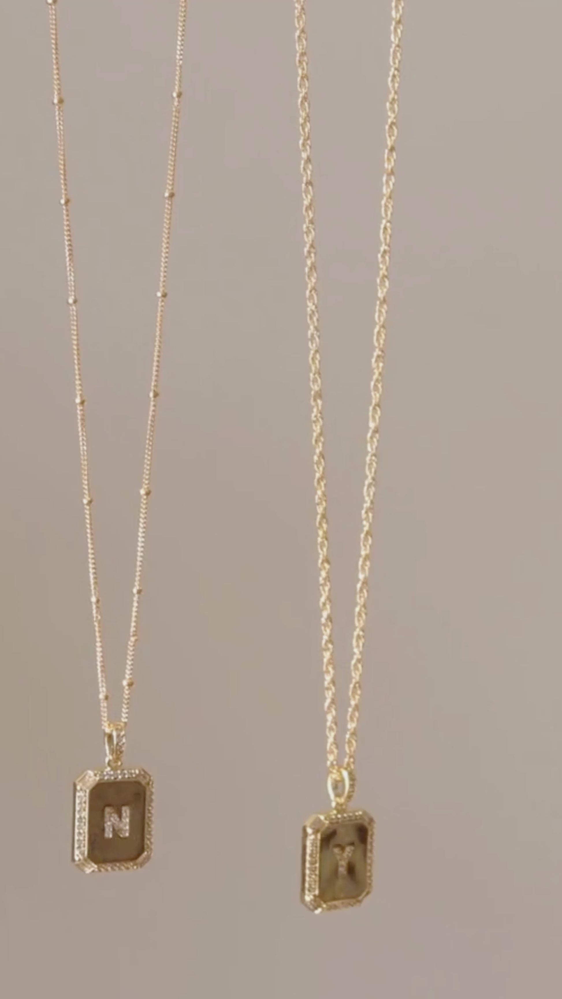 LucyKitty Gold Filled Carta Pendant Necklaces