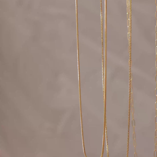 LucyKitty Gold Filled Snake Chain, Box Chain, and Paperclip Chain
