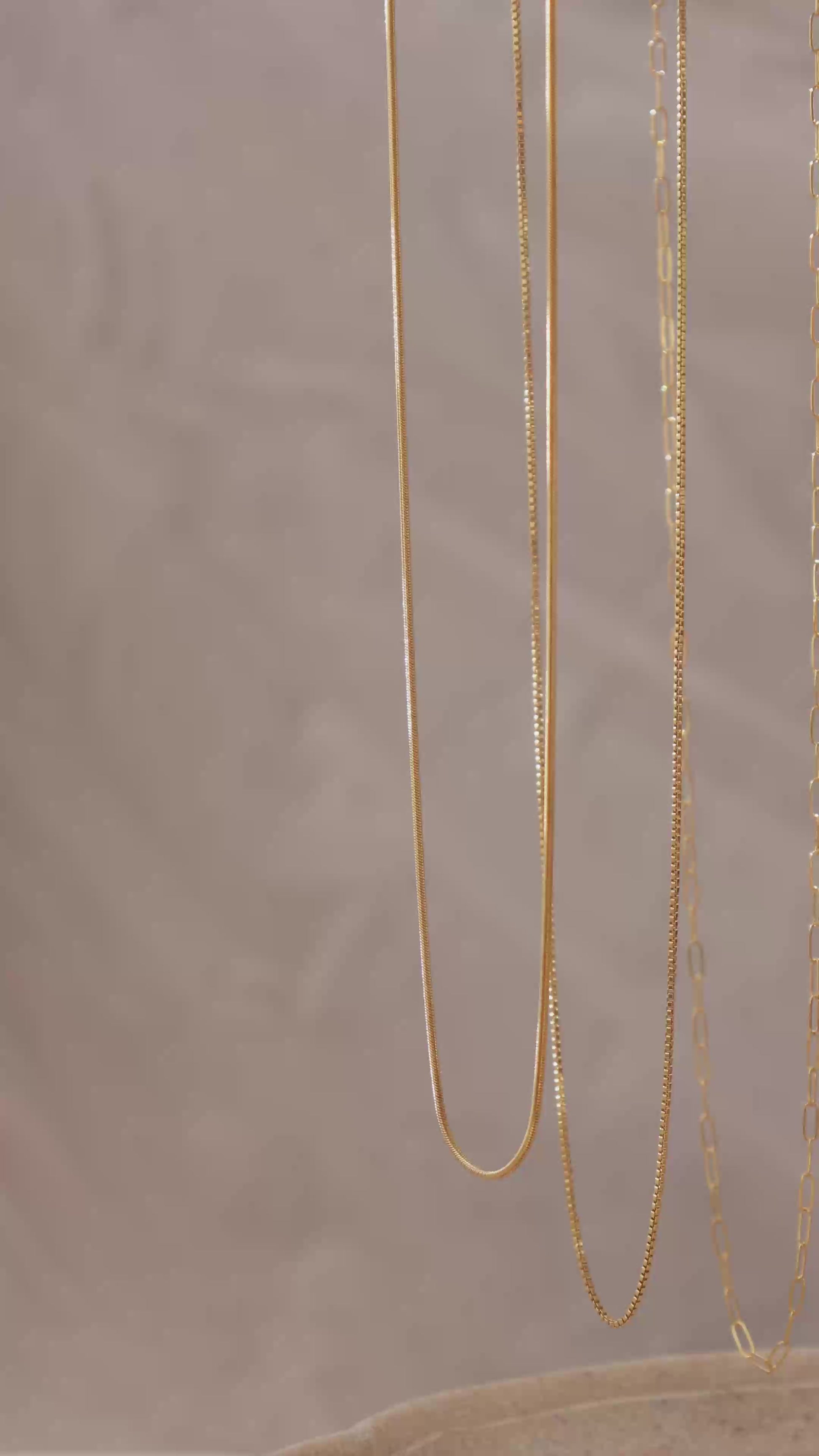LucyKitty Gold Filled Snake Chain, Box Chain, and Paperclip Chain
