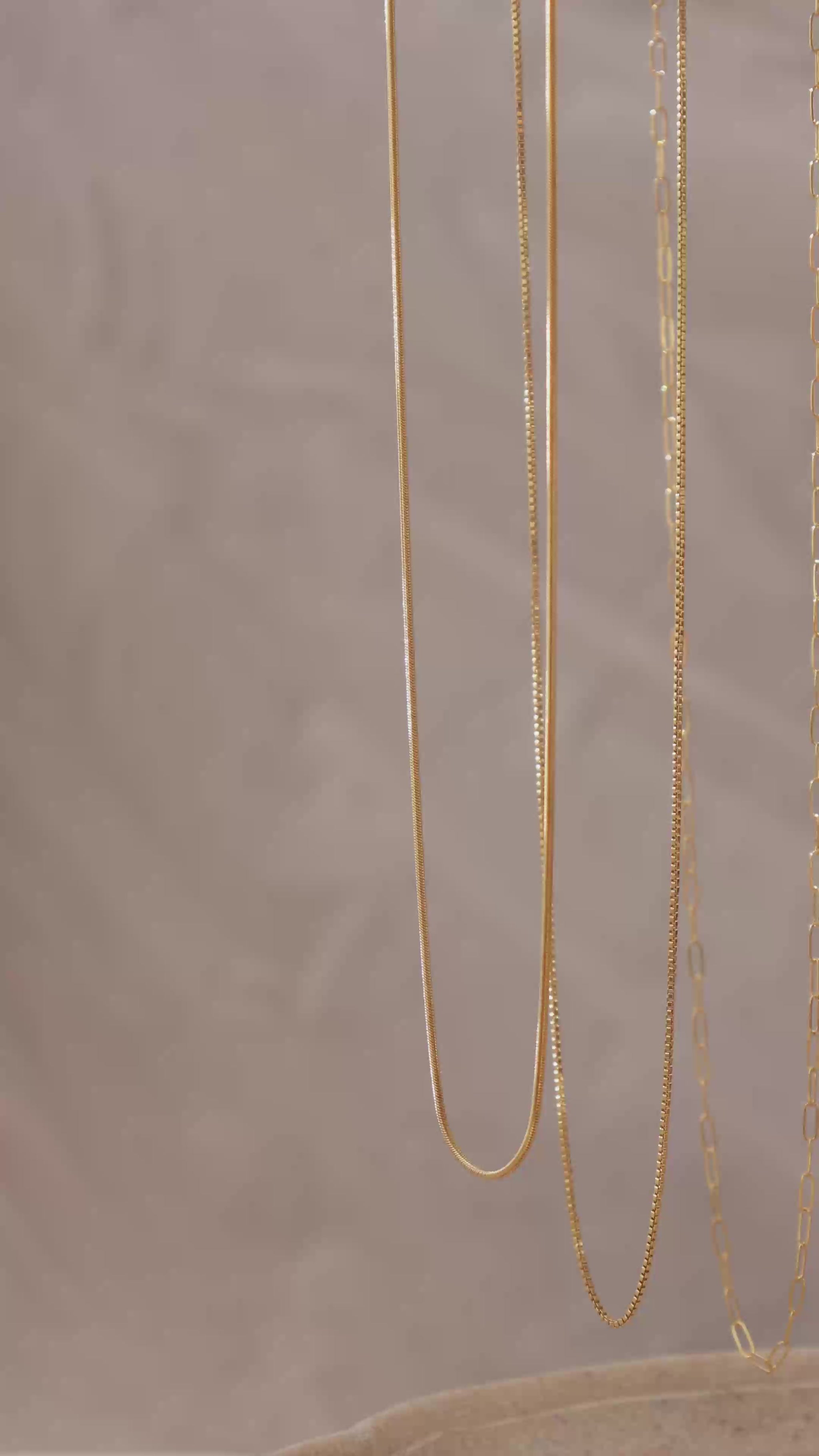 LucyKitty Gold Filled Snake Chain, Box Chain, and Paperclip Chain