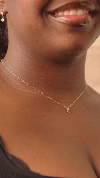 LucyKitty Gold Filled Little Black Necklace