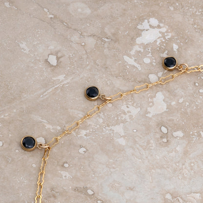 LucyKitty Gold Filled Black Lace Necklace