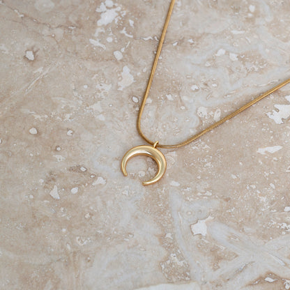 LucyKitty Gold Filled Tsuki Crescent Moon Necklace