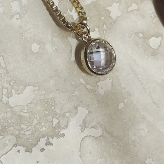 LucyKitty Gold Filled Iris Moonstone Necklace