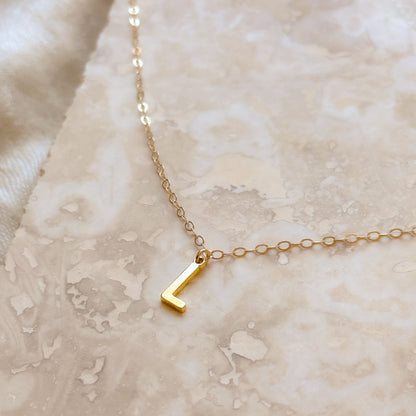LucyKitty Gold Filled Capital Letter Charm Gossamer Chain