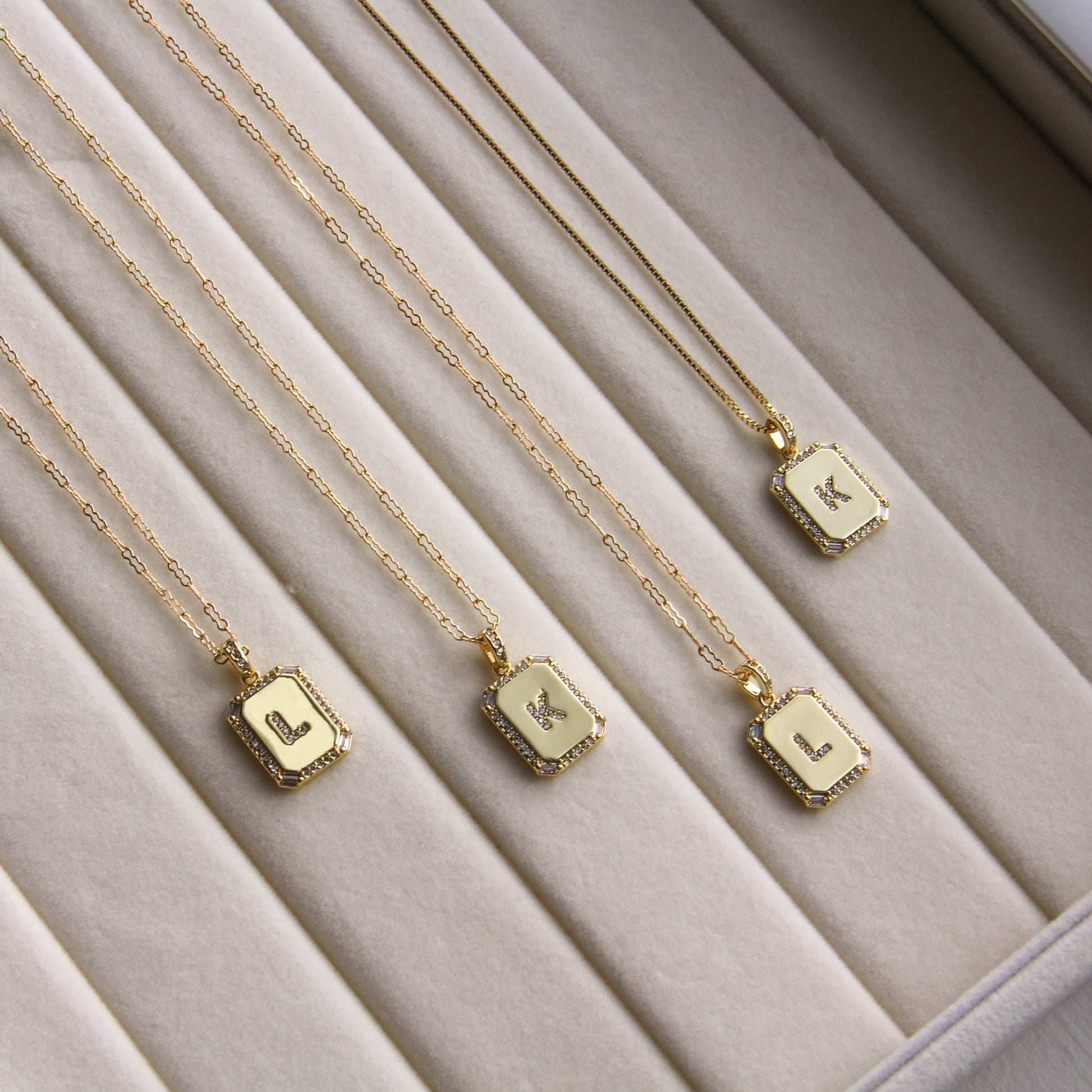 LucyKitty Gold Filled Carta Letter Pendants